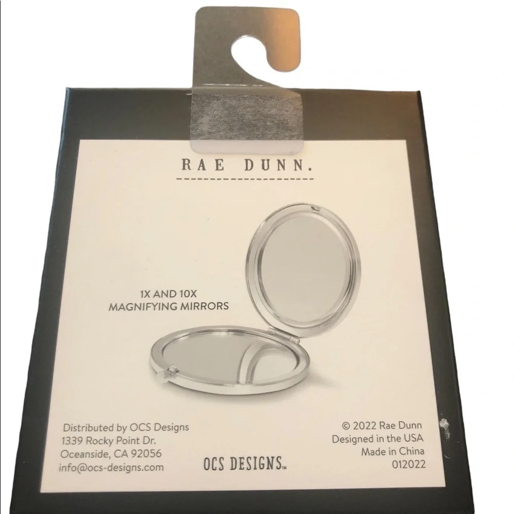 Rae Dunn “NO FILTER” Compact Mirror 1X/10X Magnification 2.75”X.37” Chrome